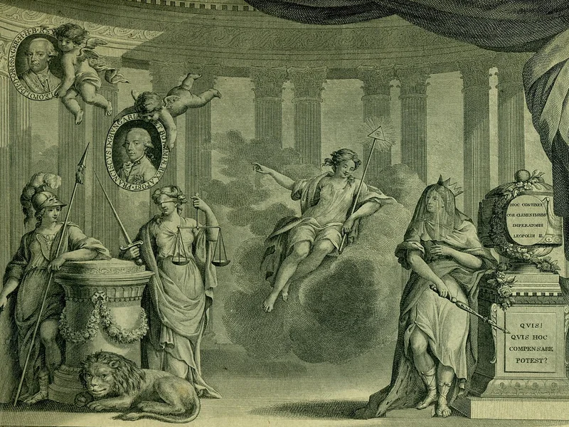 1752-Antoine Brice - Consolazione della monarchia austriaca per la morte dell'imperatore Leopoldo II